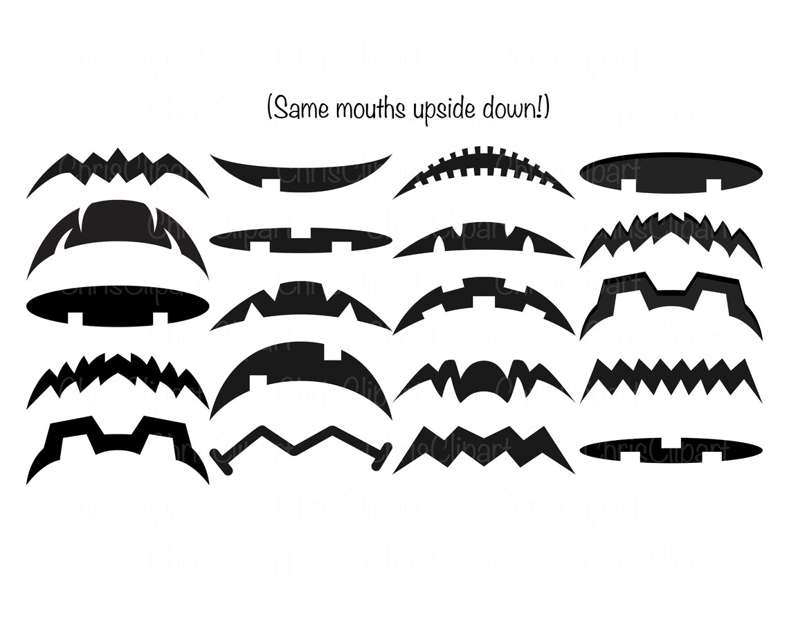 JACK O LANTERN MOUTH Svg Bundle Pumpkin Mouth Svg Jack O - Etsy