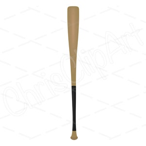 Drewniany kij baseballowy Clipart - SVG PNG JPG - Grafiki baseballowe - Zgodne z Cricut - Obraz do pobrania - Baseball Clipart