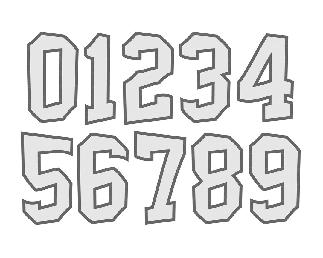 Football Jersey Numbers Baseball Jersey Numbers Numbers Svg Etsy