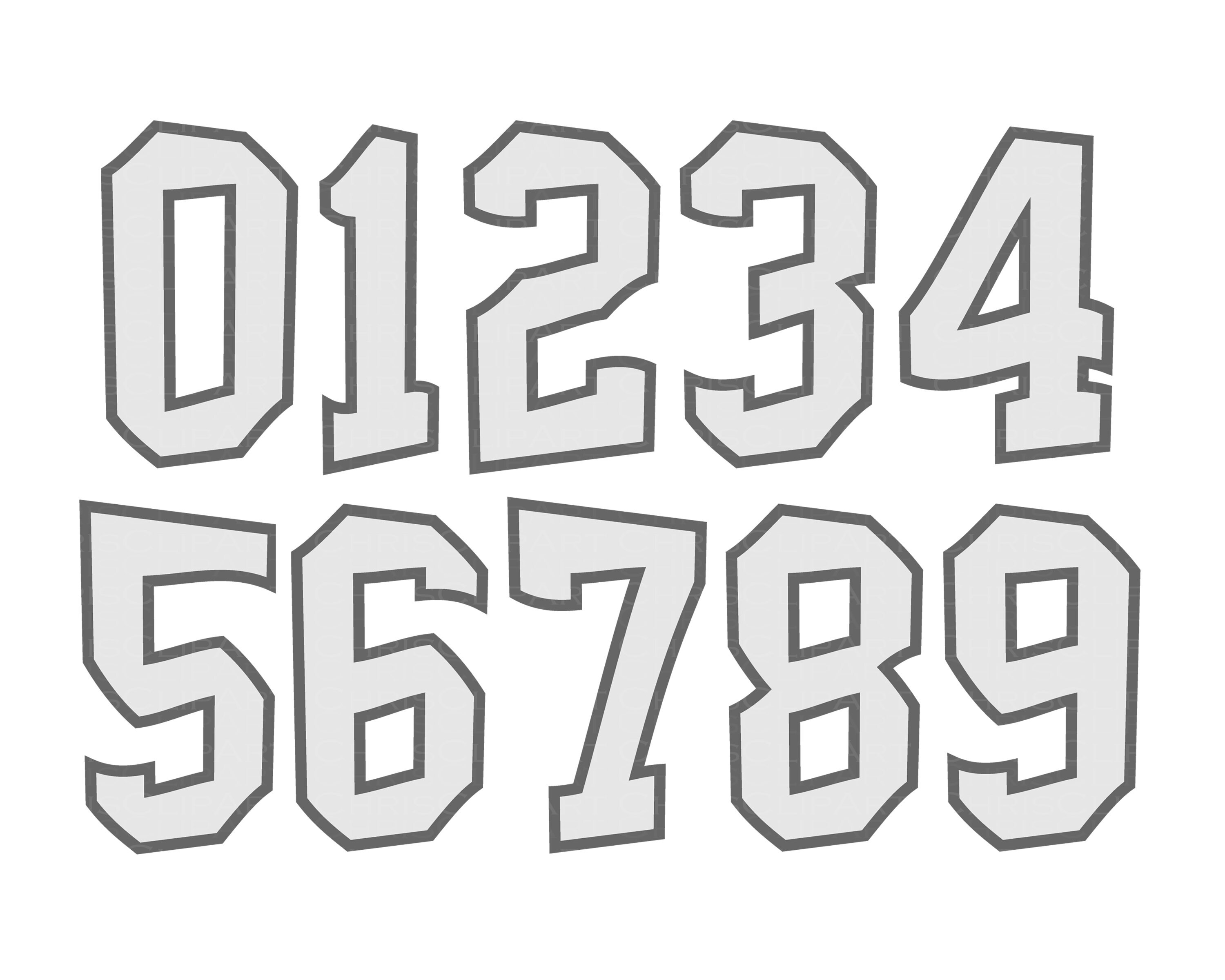 Football Jersey Numbers Baseball Jersey Numbers Numbers Svg Etsy