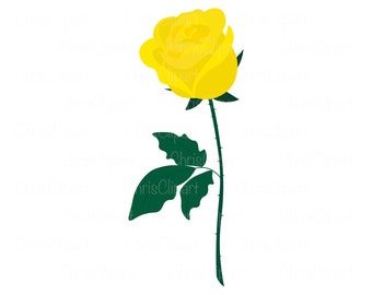 ROSE SVG, yellow rose svg, yellow rose clipart, rose clipart, rose png, rose graphic, rose vector, Cricut rose