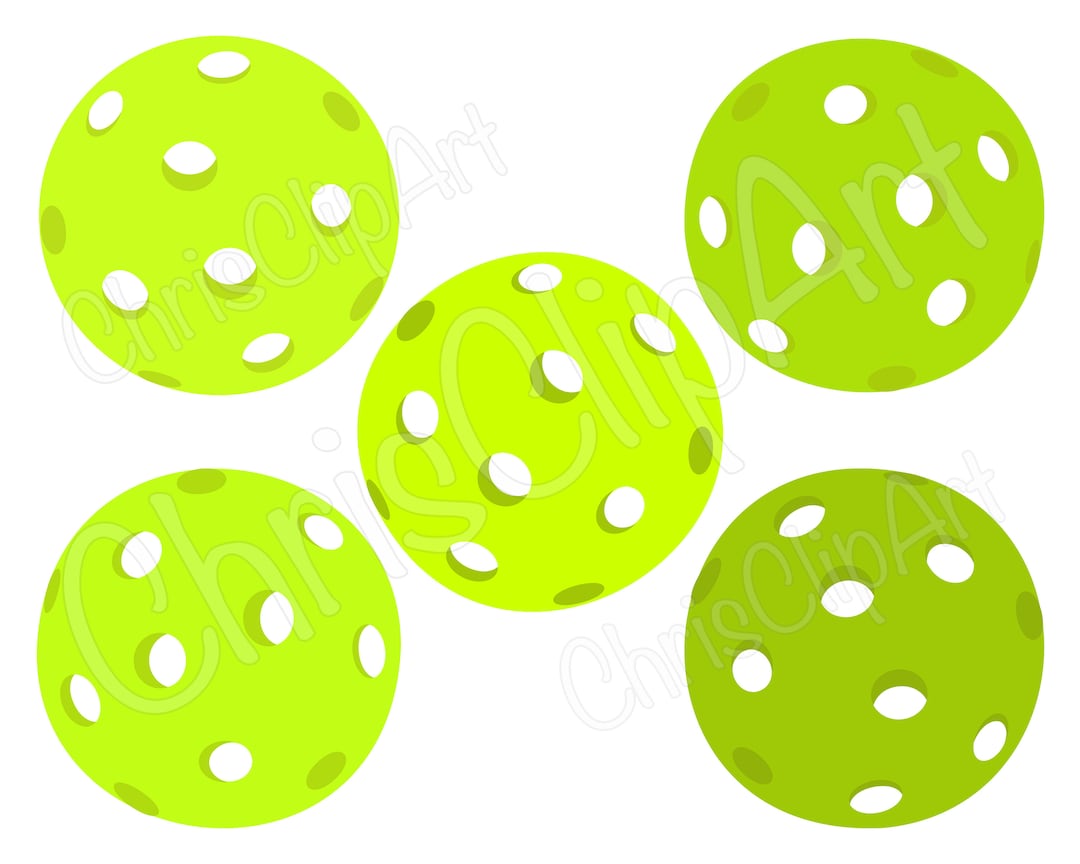 Lime Green Pickleballs Clipart Bundle - Set of 5 Pickleball SVG PNG JPG ...