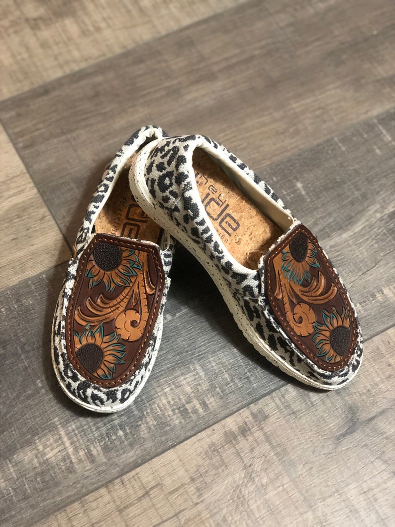 Customized Hey Dude Shoes Tooled Leather Hey Dudes | Etsy