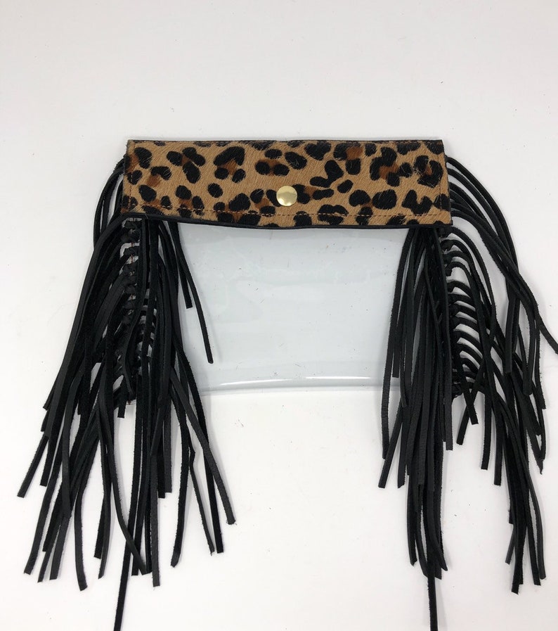 leopard clear bag