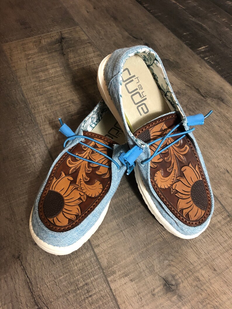 custom leather hey dude shoes