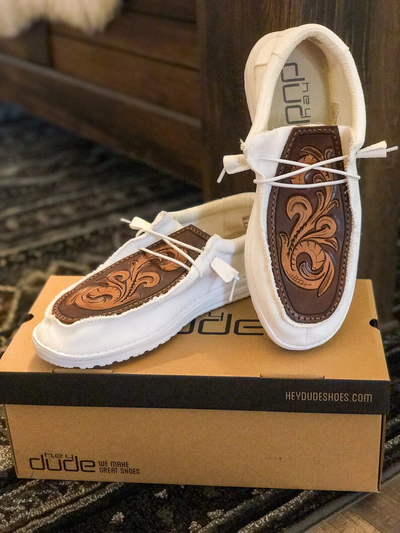 custom leather hey dude shoes
