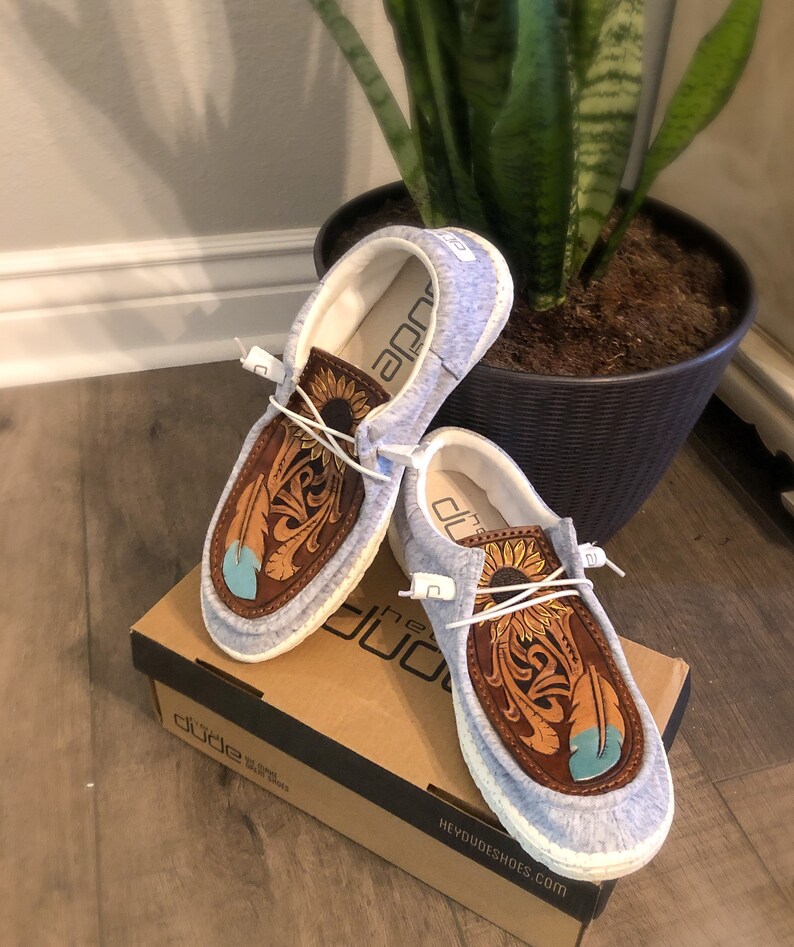 custom leather hey dude shoes