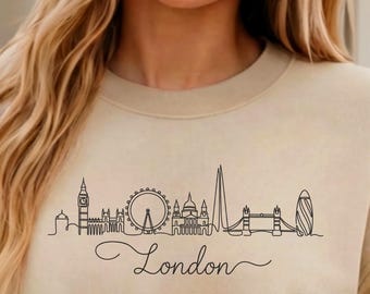 London Sweatshirt, London Skyline Shirt, London Lover Gift, Vintage London Shirt, London Travel Gift, London Vacation Shirt, Minimalist