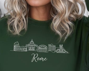 Rome Sweatshirt, Rome Skyline Shirt, Rome Lover Gift, Vintage Rome Shirt, Rome Travel Gift, Rome Vacation Shirt, Rome Minimalist