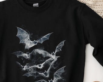 Bats Y2K Sweatshirt, Vintage 90s Style Bat Shirt, Retro Gothic Shirt, Unisex Grunge 2000s Shirt, Halloween Sweatshirt, Dark Art Horror Top