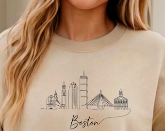 Boston Sweatshirt, Boston Skyline Shirt, Boston Lover Gift, Vintage Boston Sweatshirt, Travel Shirt, Boston Gifts, Vacation Shirt,Minimalist