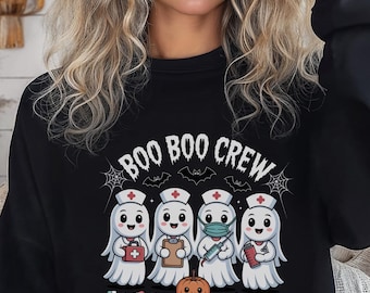 Boo Boo Crew Sweatshirt, Halloween Nurse Sweatshirt, Spooky Nurse Shirt, Funny Halloween Nurse Tee, Halloween Cute Nurse Shirt, Nursing Gift