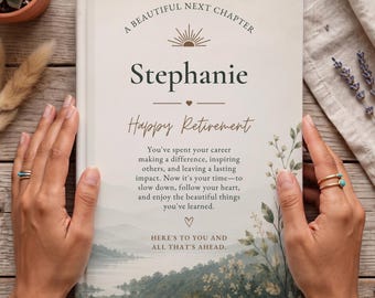 Personalized Retirement Journal Gift, Custom Name Retirement Keepsake Notebook, Mountain Lake Journal, Coworker Boss Teacher Retirement Gift