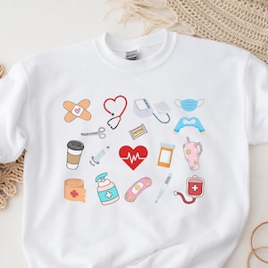 Nurse Sweatshirt, Cute Nurse Shirt, RN Nurse Shirt, Nurse Life Shirt, Registered Nurse Shirt, Nursing School Graduation Gift, New Nurse Gift