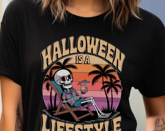Summerween Vibes Halloween T-Shirt, Summer Halloween Shirt, Hot Ghoul Summer Tshirt, Summer Halloween Lifestyle, Halloween Beach Shirt