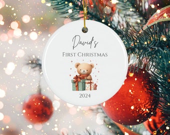 Baby's First Christmas Ornament, First Christmas Baby Name Ornament, Personalized First Christmas Keepsake, Christmas Gift, Custom Keepsake