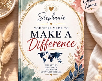 Difference Maker Journal, een gepersonaliseerd cadeau voor medewerkers, een bedankje voor collega's, een notitieboekje voor personeelsherkenning, met gepersonaliseerde naam.