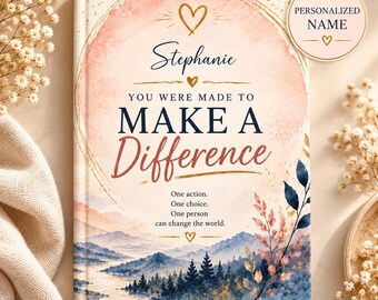 Difference Maker Journal, een gepersonaliseerd cadeau voor medewerkers, een bedankje voor collega's, een notitieboekje voor personeelsherkenning, met gepersonaliseerde naam.