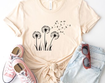 Dandelion Shirt, Inspirational Tshirt, Windflower, Meditation Gift, Yoga Shirt, Boho Windflower Shirt, Dandelion Gift for Her