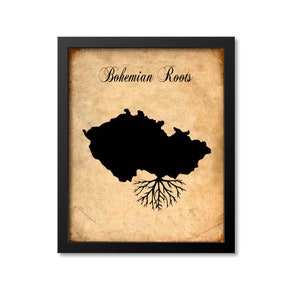 Bohemian Roots Print, Bohemian Art, Bohemian Gift, Bohemia Roots Print, Bohemia Map Print, Czech Republic Wall Art Poster