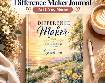 Difference Maker Journal Personalized Employee Appreciation Gift, Coworker Thank You Gift, Staff Recognition Notebook, Personalized Name