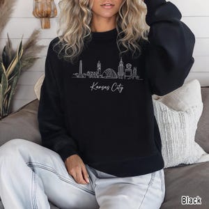 Kansas City Sweatshirt, Kansas City Skyline Shirt, Kansas City Lover Gift, Kansas City Travel Gift, Kansas City Vacation Shirt, Minimalist image 4