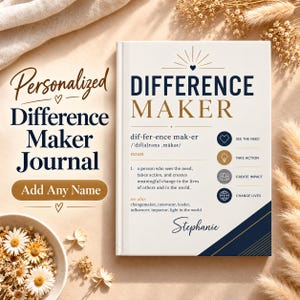 Carnet de notes personnalisé « Faire la différence », cadeau de remerciement pour les employés, cadeau pour les collègues, carnet de reconnaissance du personnel, nom personnalisé
