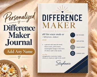 Difference Maker Journal Personalized Employee Appreciation Gift, Coworker Thank You Gift, Staff Recognition Notebook, Personalized Name