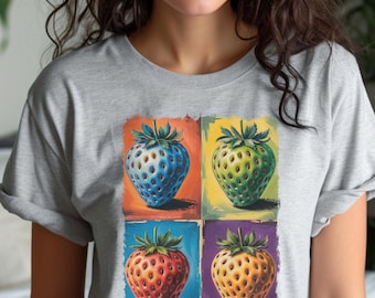 Cute Strawberry Art Tshirt, Strawberries T-Shirt, Cottagecore Berries Tshirt, Strawberry Aesthetic, Botanical Garden, Strawberry Festival