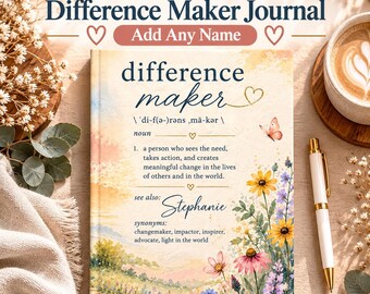 Difference Maker Journal Personalized Employee Appreciation Gift, Coworker Thank You Gift, Staff Recognition Notebook, Personalized Name
