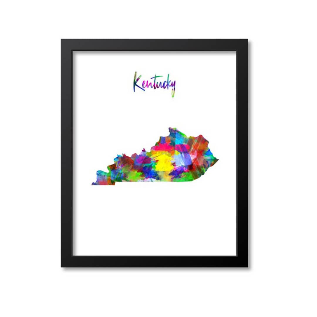 Kentucky Map Art Print Kentucky Wall Art Print Gift Kentucky Decor