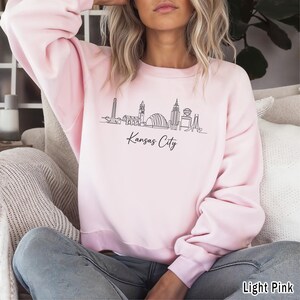 Kansas City Sweatshirt, Kansas City Skyline Shirt, Kansas City Lover Gift, Kansas City Travel Gift, Kansas City Vacation Shirt, Minimalist image 9