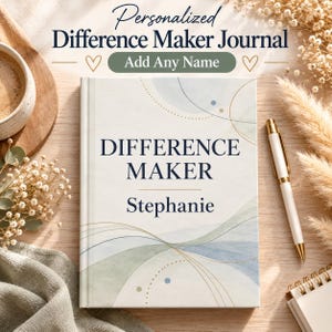 Difference Maker Journal Personalized Employee Appreciation Gift, Coworker Thank You Gift, Staff Recognition Notebook, Personalized Name