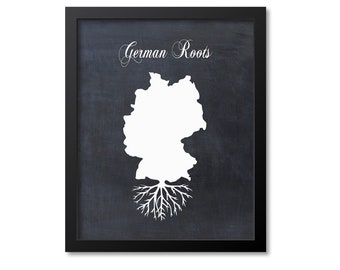 German Roots Print, Germany Art, Germany Gift, Germany Roots Print, Germany Map Print, Germany Map Art, Germany Wall Art Poster, Chalkboard