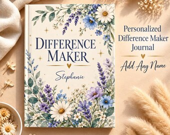 Personalisiertes Notizbuch „Difference Maker Journal“ – Geschenk zur Mitarbeiteranerkennung, Dankeschön-Geschenk für Kollegen, Notizbuch zur Mitarbeiterehrung, personalisiert mit Namen