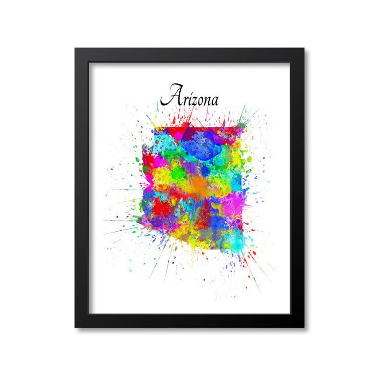 Arizona Decor Arizona Wall Art Print Arizona Gift Paint Etsy