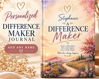 Difference Maker Journal, een gepersonaliseerd cadeau voor medewerkers, een bedankje voor collega's, een notitieboekje voor personeelsherkenning, met gepersonaliseerde naam.