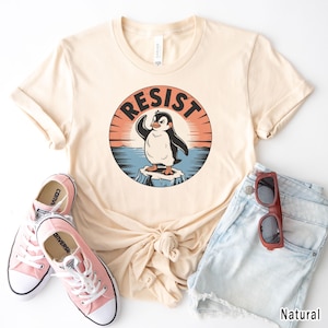 Penguin Resist T-Shirt, Penguins Against Tariffs Shirt, Flippers Up Tee, Democrat Gift Shirt, Funny Anti Trump Tshirt, Resist Tariffs Shirt