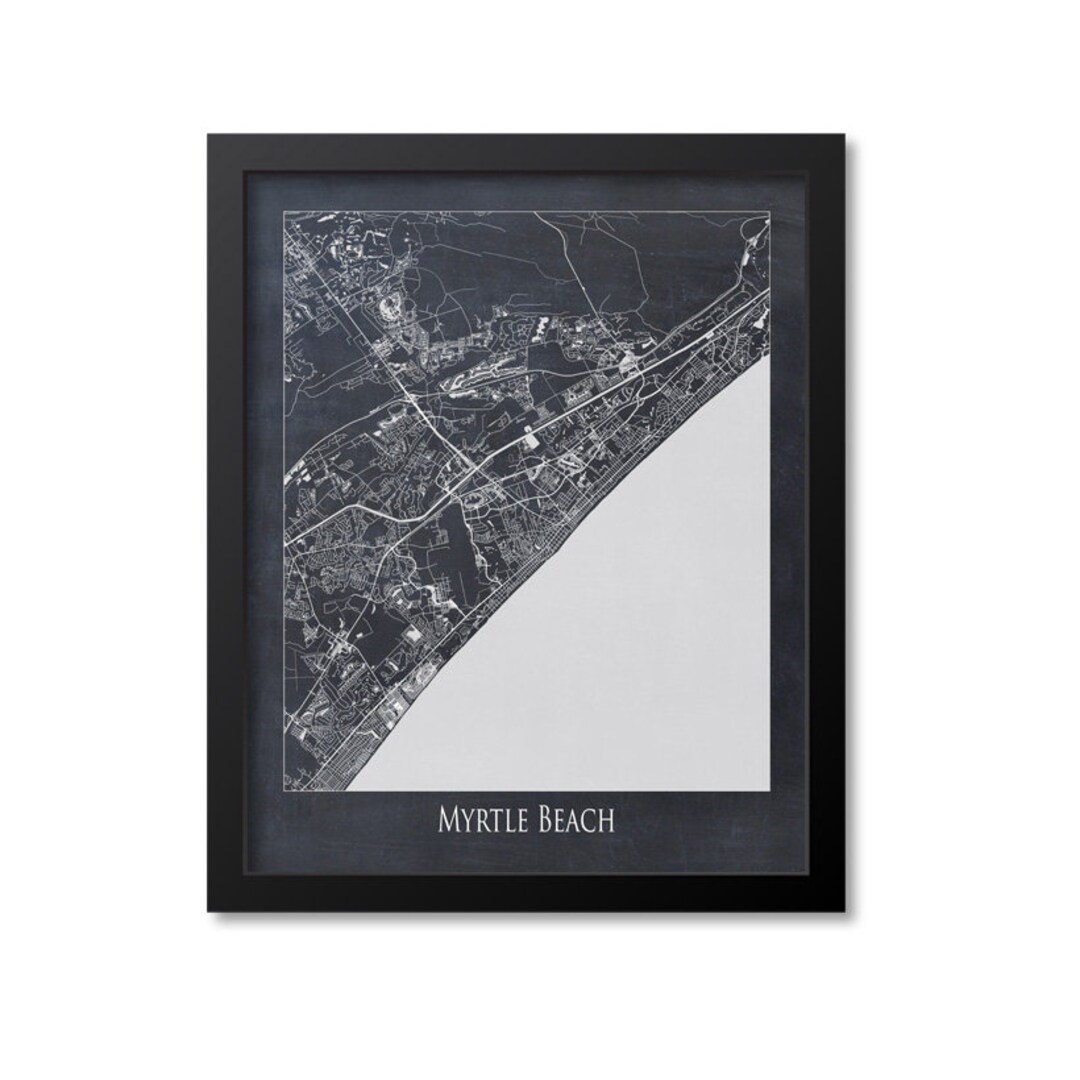 Myrtle Beach Map Print Poster Wall Art, South Carolina Gift, Myrtle