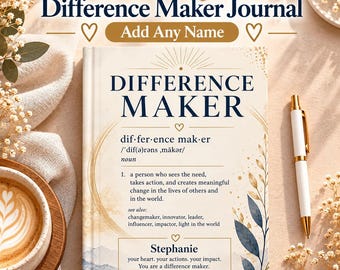 Difference Maker Journal Personalized Employee Appreciation Gift, Coworker Thank You Gift, Staff Recognition Notebook, Personalized Name