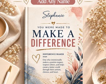 Difference Maker Journal, een gepersonaliseerd cadeau voor medewerkers, een bedankje voor collega's, een notitieboekje voor personeelsherkenning, met gepersonaliseerde naam.