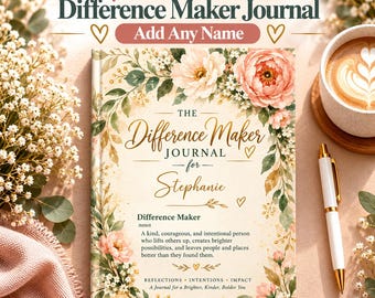 Personalisiertes Notizbuch „Difference Maker Journal“ – Geschenk zur Mitarbeiteranerkennung, Dankeschön-Geschenk für Kollegen, Notizbuch zur Mitarbeiterehrung, personalisiert mit Namen
