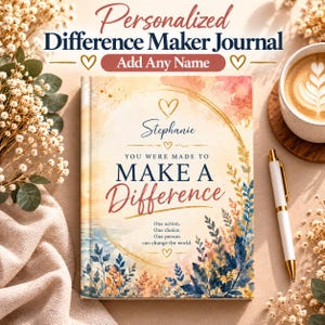 Personalisiertes Notizbuch „Difference Maker Journal“ – Geschenk zur Mitarbeiteranerkennung, Dankeschön-Geschenk für Kollegen, Notizbuch zur Mitarbeiterehrung, personalisiert mit Namen
