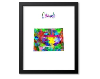 Colorado Map Art Print Colorado Wall Art Print Gift Colorado Decor Colorado Print Map Artwork Poster Watercolor Map, Canvas or Print