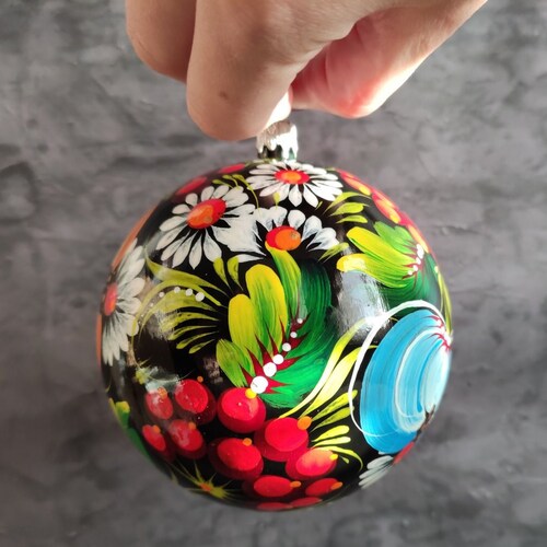 Christmas Ornament Set Handpainted Ukrainian Christmas Etsy