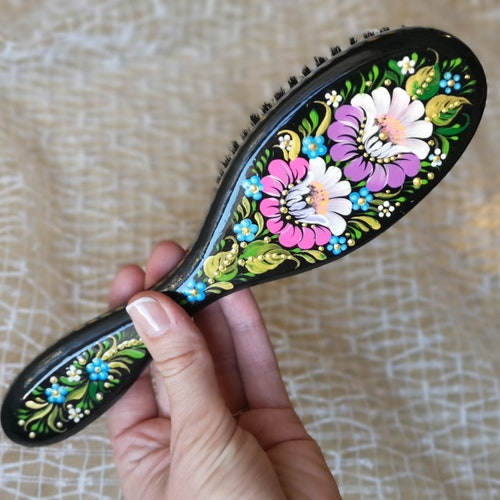 Boar Bristle Hair Brush Natural Hairbrush Wood Personalized Etsy