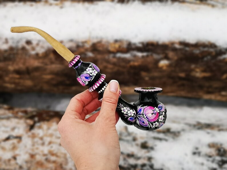 Personalised Smoking Pipe Tobacco Pipe for Women Peace Carved Etsy