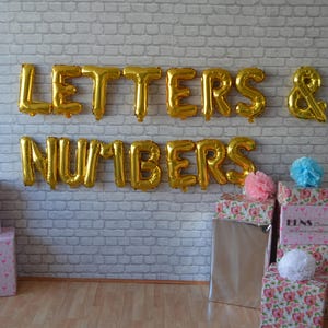Custom Name Balloons Letter Numbers Foil Balloons 16" Rose Gold ,Silver or Gold  Balloons Banner Garland