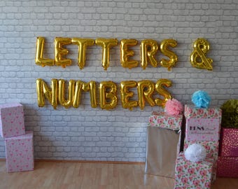 Custom Name Balloons Letter Numbers Foil Balloons 16" Rose Gold ,Silver or Gold  Balloons Banner Garland