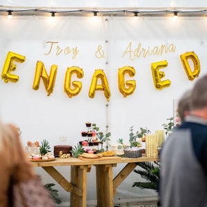 ENGAGED Balloons Banner , I Do Engagement , Hen Party , Bride Groom